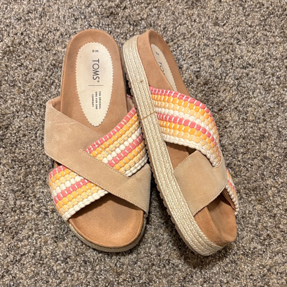 TOMS Women's Colorful Woven Slide Sandals - Picture 6 of 6